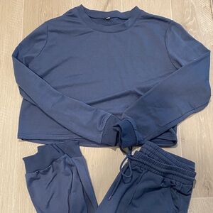 Blue Long Sleeve Top and Joggers Set